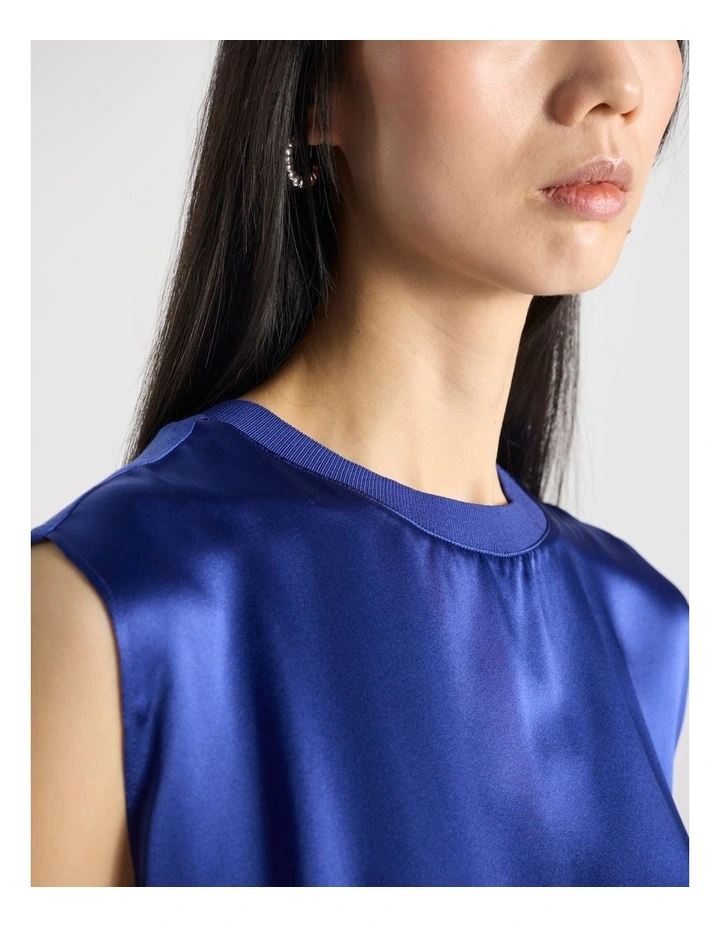 Staria Silk Mix Top in Sapphire Blue image 4