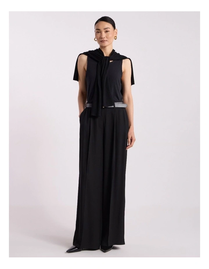 Betsy Two-Way Bamboo Tank in Black image 1