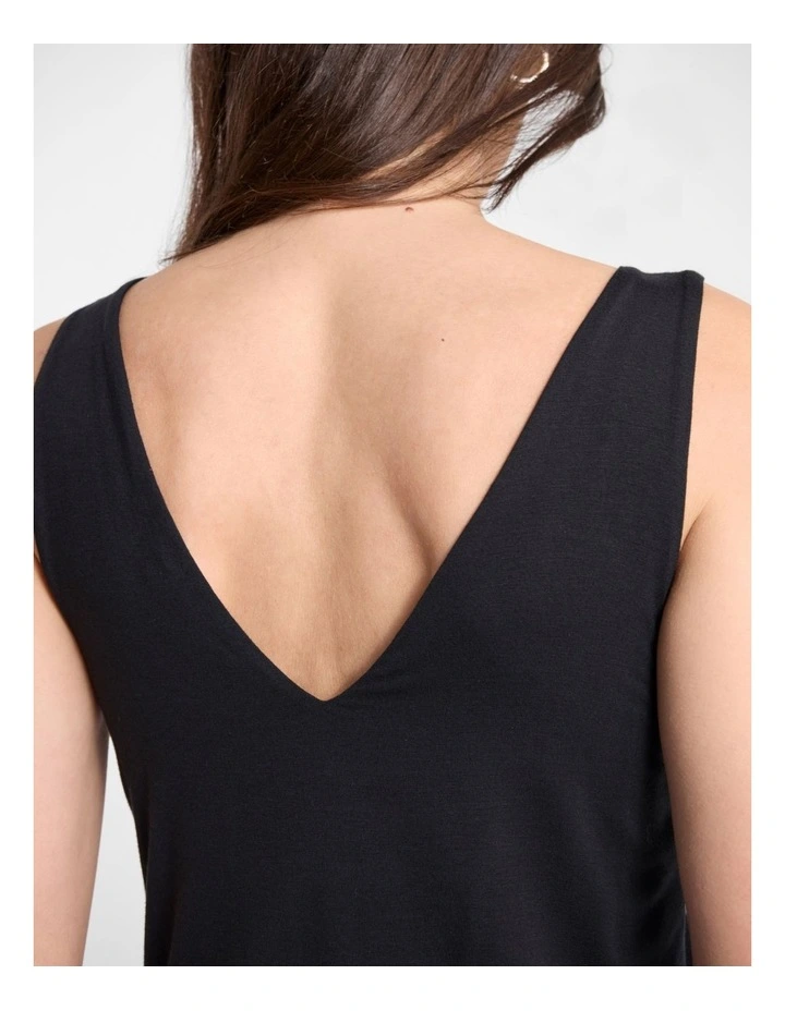 Betsy Two-Way Bamboo Tank in Black image 5