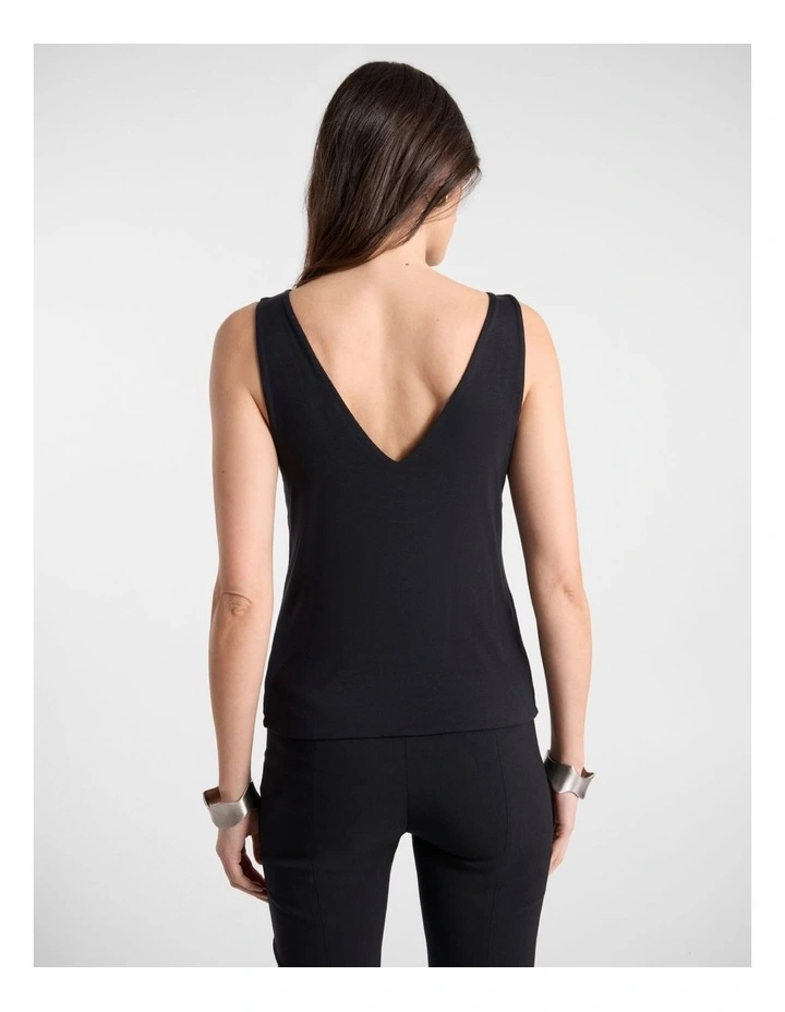 Betsy Two-Way Bamboo Tank in Black image 6
