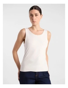 Betsy Two-Way Bamboo Tank in White
