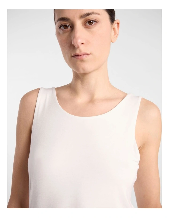 Betsy Two-Way Bamboo Tank in White image 2