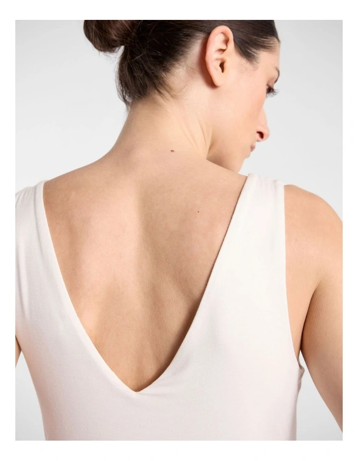 Betsy Two-Way Bamboo Tank in White image 3