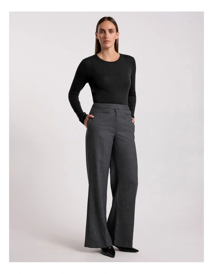 Lorelai Long Sleeve Babywool Top in Black image 1