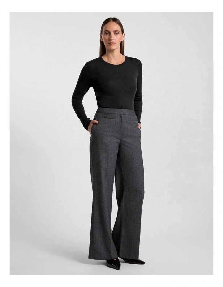 Lorelai Long Sleeve Babywool Top in Black image 2