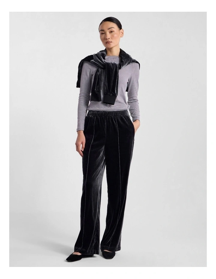 Margie Stripe Top in Charcoal Stripe image 2