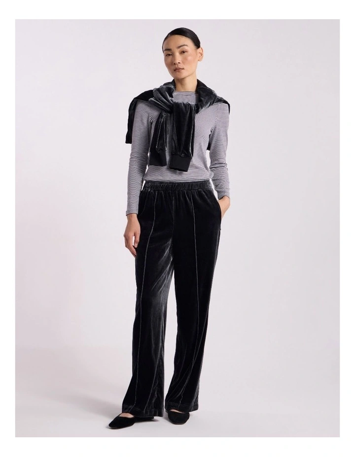 Margie Stripe Top in Charcoal Stripe image 4