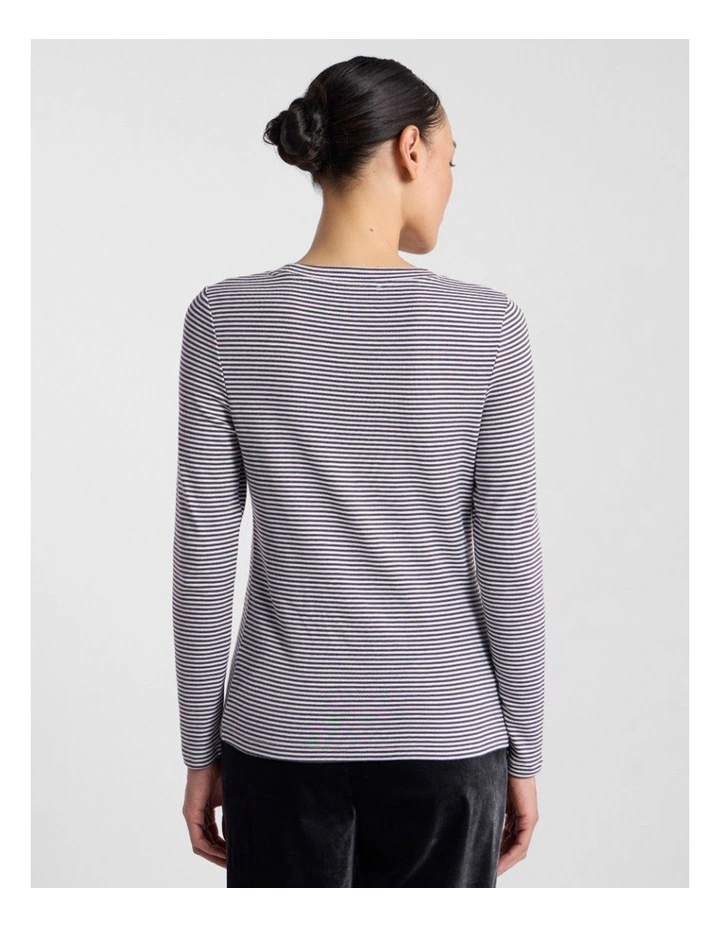 Margie Stripe Top in Charcoal Stripe image 3