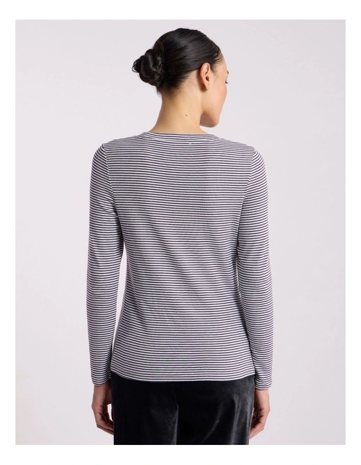 Margie Stripe Top in Charcoal Stripe image 7