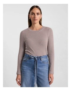 Margie Stripe Top in Nutmeg Stripe