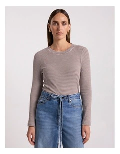 Margie Stripe Top in Nutmeg Stripe