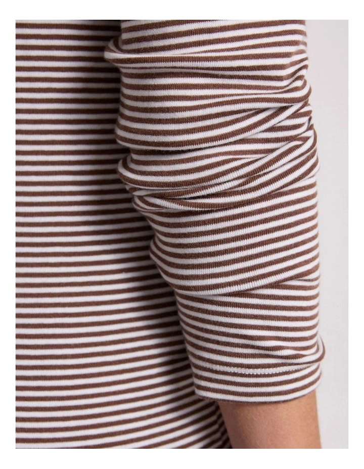 Margie Stripe Top in Nutmeg Stripe image 2