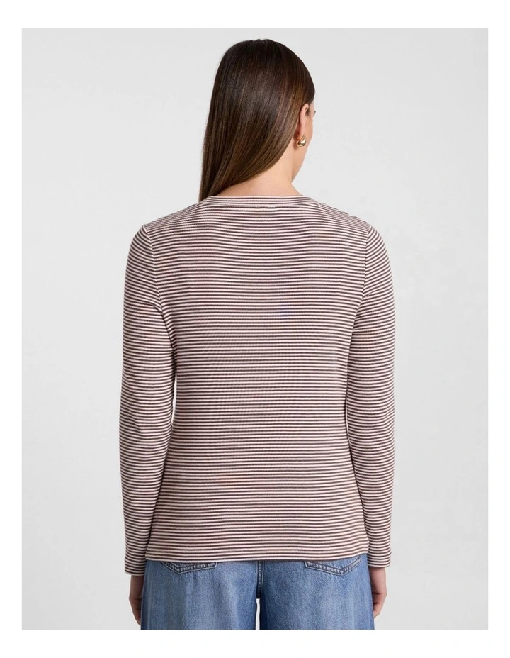 Margie Stripe Top in Nutmeg Stripe image 3