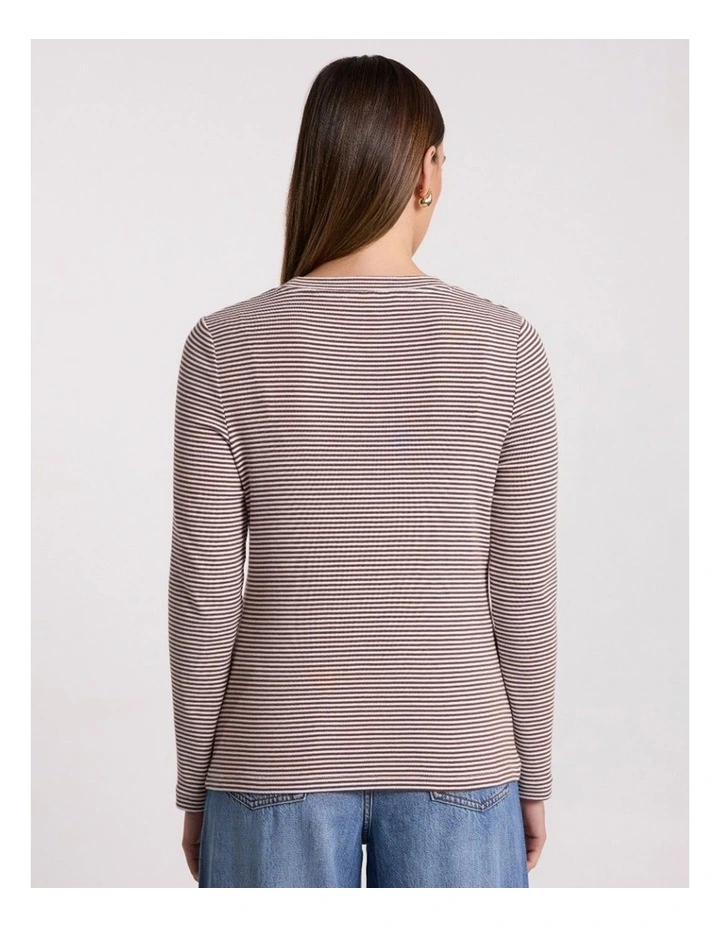 Margie Stripe Top in Nutmeg Stripe image 3