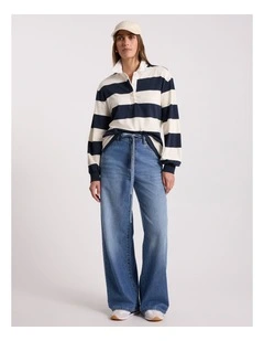 Aria Rugby Top in Navy Stripe