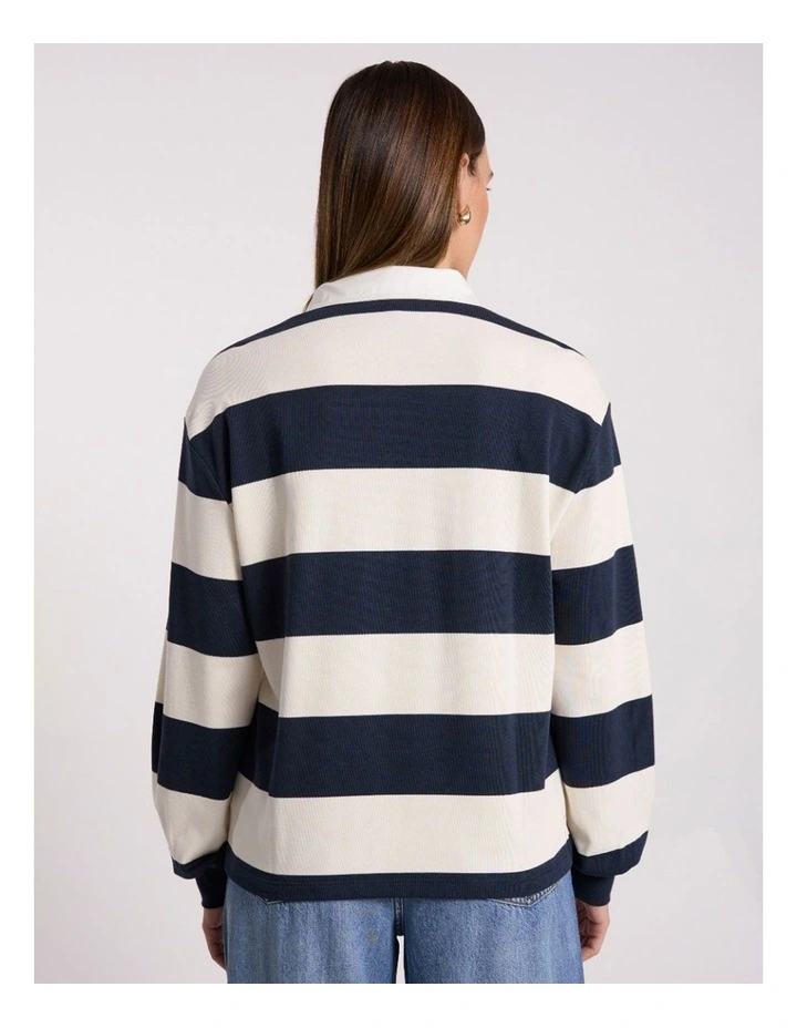 Aria Rugby Top in Navy Stripe image 5