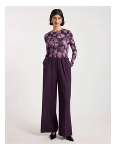Garnet Jersey Top in Eggplant Multi