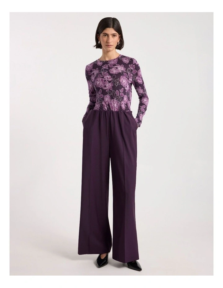 Garnet Jersey Top in Eggplant Multi image 1