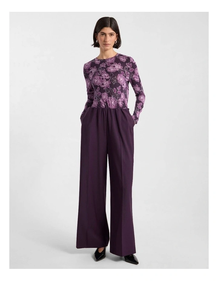 Garnet Jersey Top in Eggplant Multi image 2