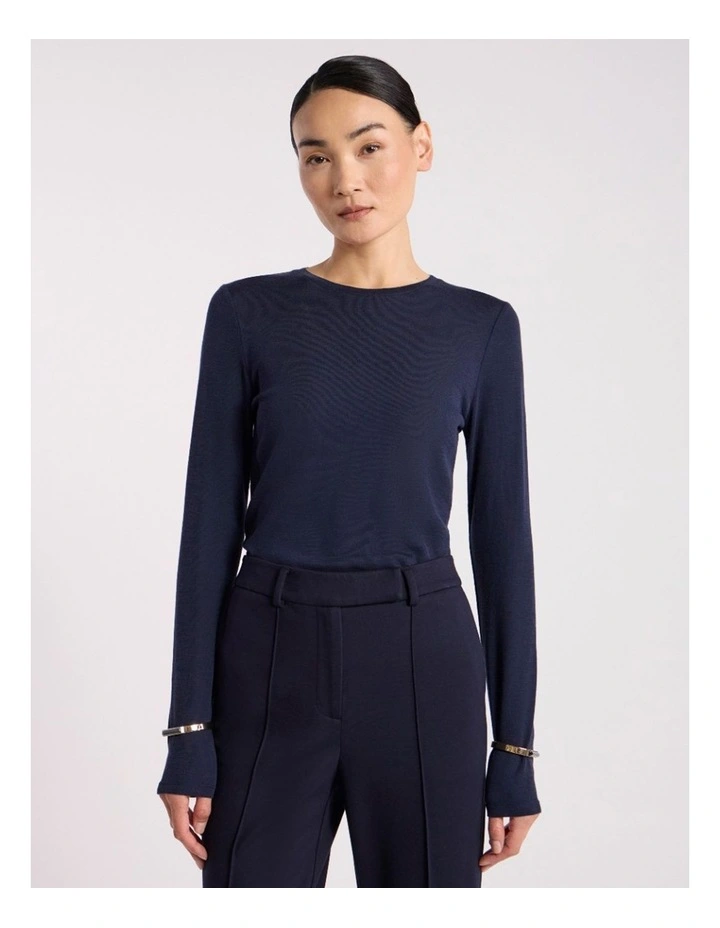 Lorelai Long Sleeve Babywool Top in Midnight image 2