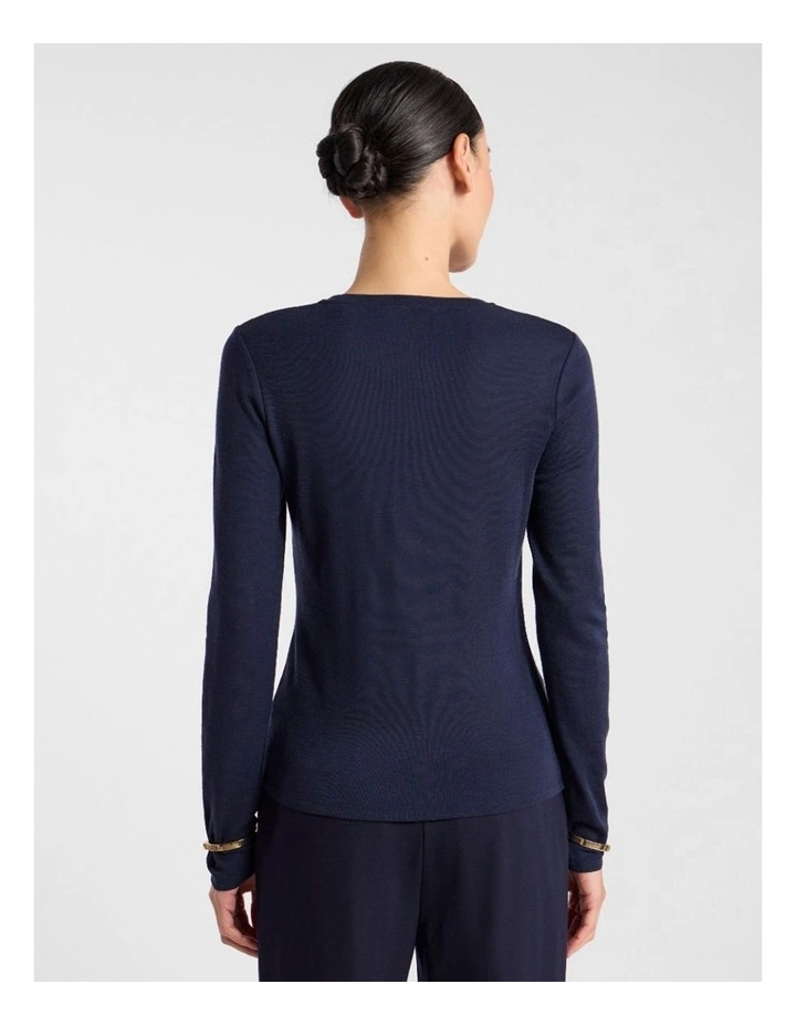 Lorelai Long Sleeve Babywool Top in Midnight image 3