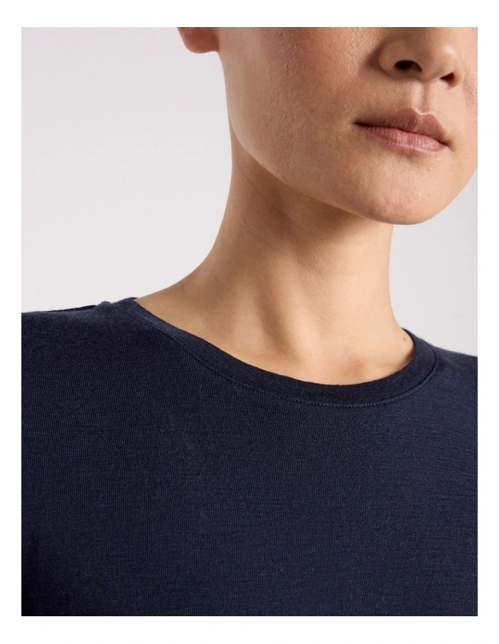 Lorelai Long Sleeve Babywool Top in Midnight image 3