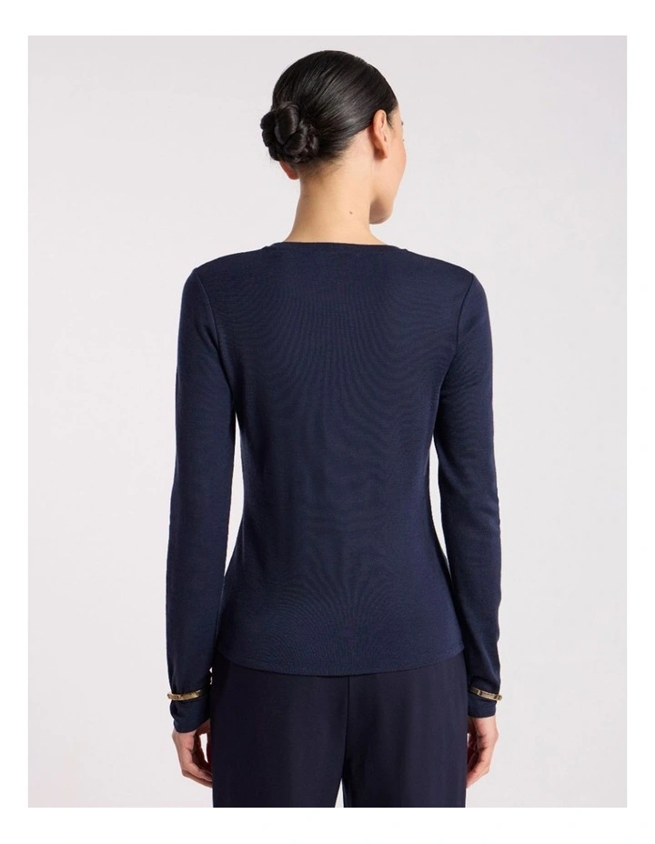 Lorelai Long Sleeve Babywool Top in Midnight image 4