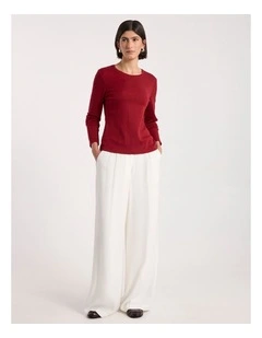Lorelai Long Sleeve Babywool Top in Scarlet