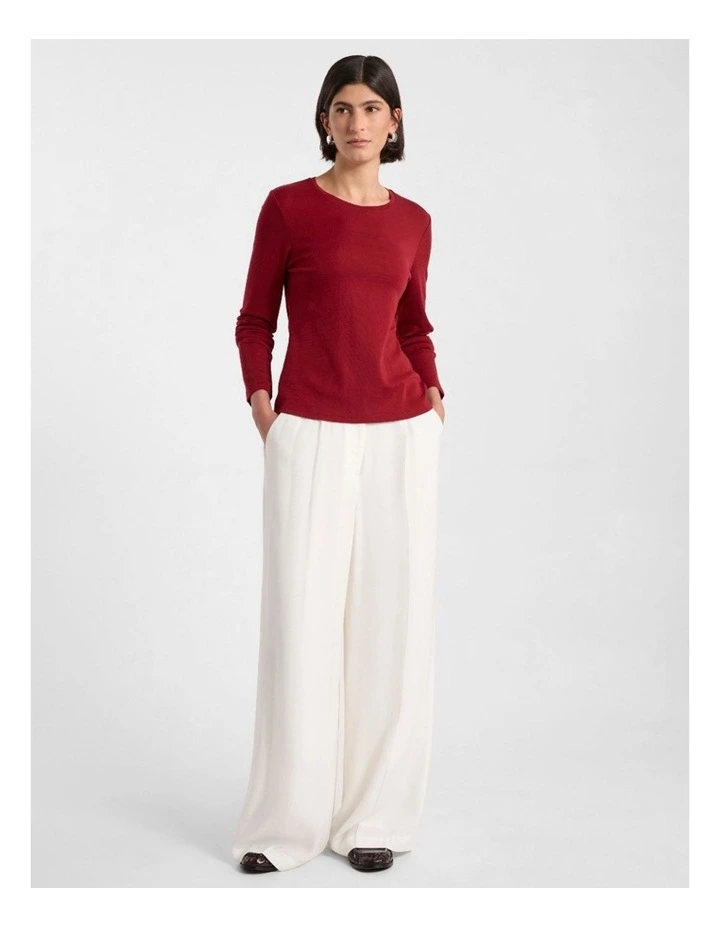 Lorelai Long Sleeve Babywool Top in Scarlet image 2
