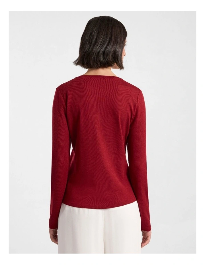 Lorelai Long Sleeve Babywool Top in Scarlet image 3