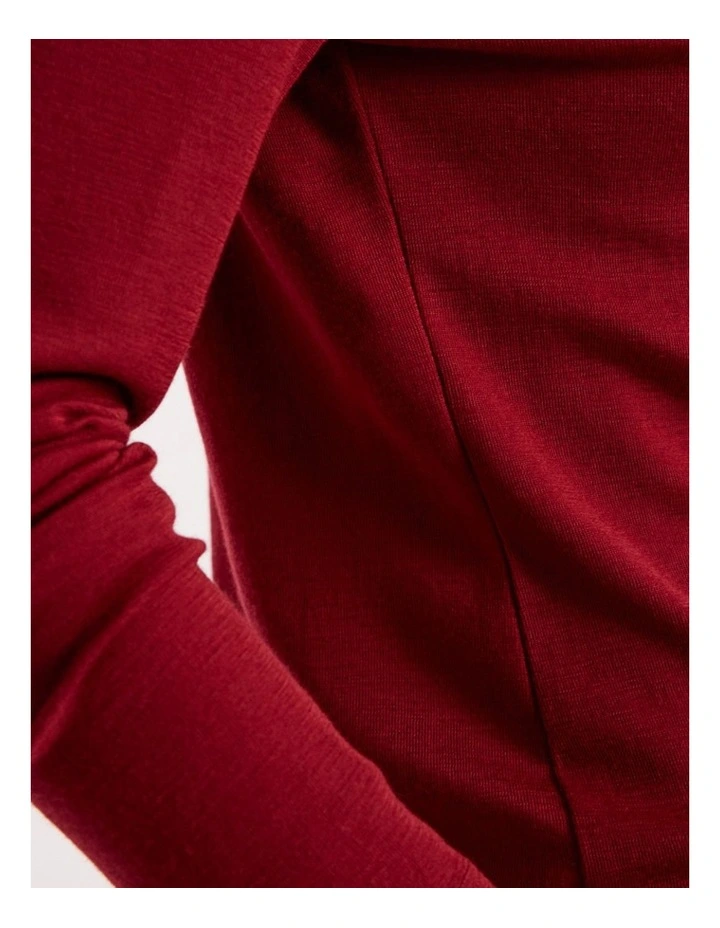 Lorelai Long Sleeve Babywool Top in Scarlet image 3