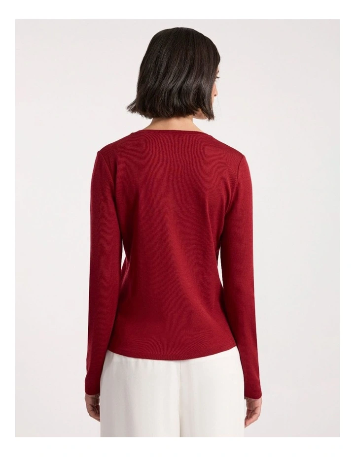 Lorelai Long Sleeve Babywool Top in Scarlet image 4