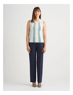Devereaux Knit Tank in Teal Stripe