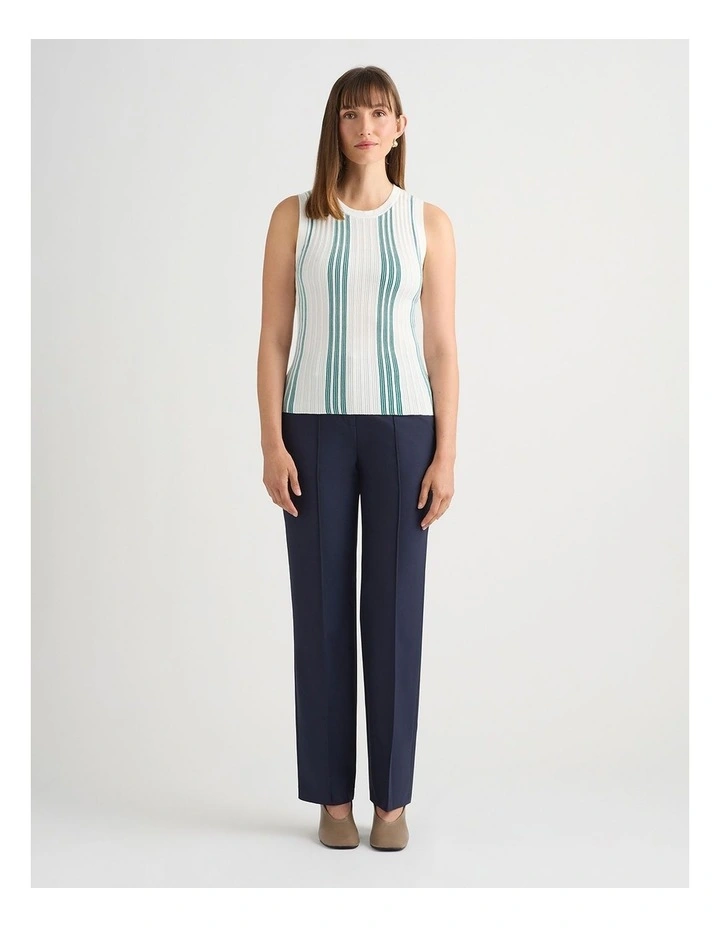 Devereaux Knit Tank in Teal Stripe image 1