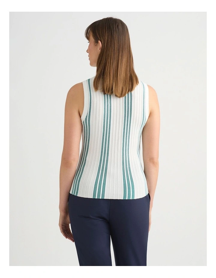 Devereaux Knit Tank in Teal Stripe image 3