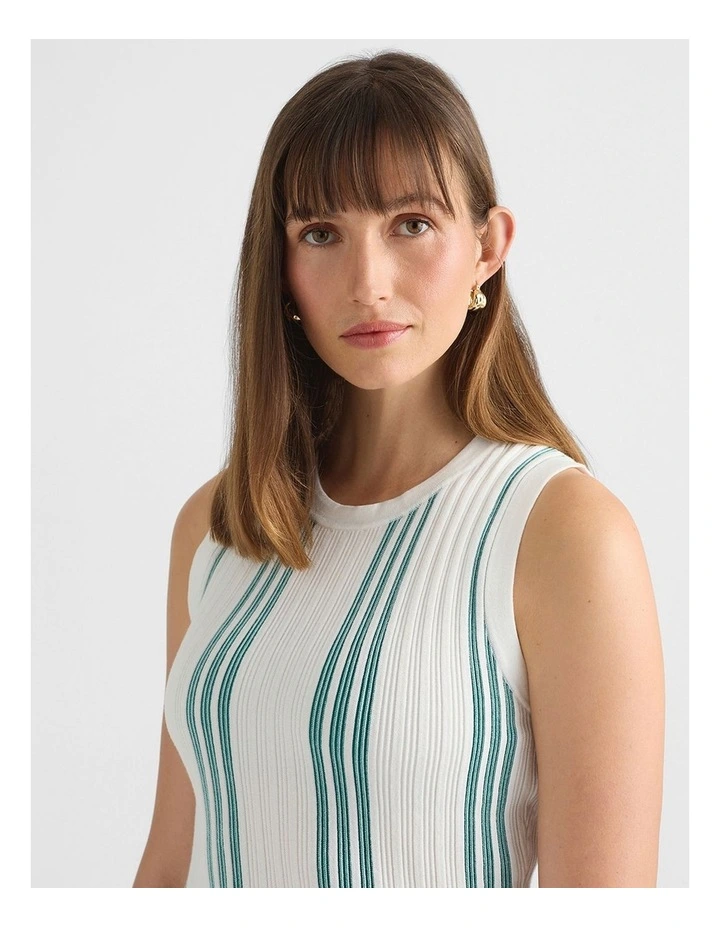 Devereaux Knit Tank in Teal Stripe image 4