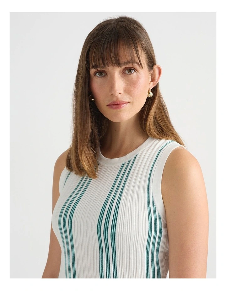 Devereaux Knit Tank in Teal Stripe image 4