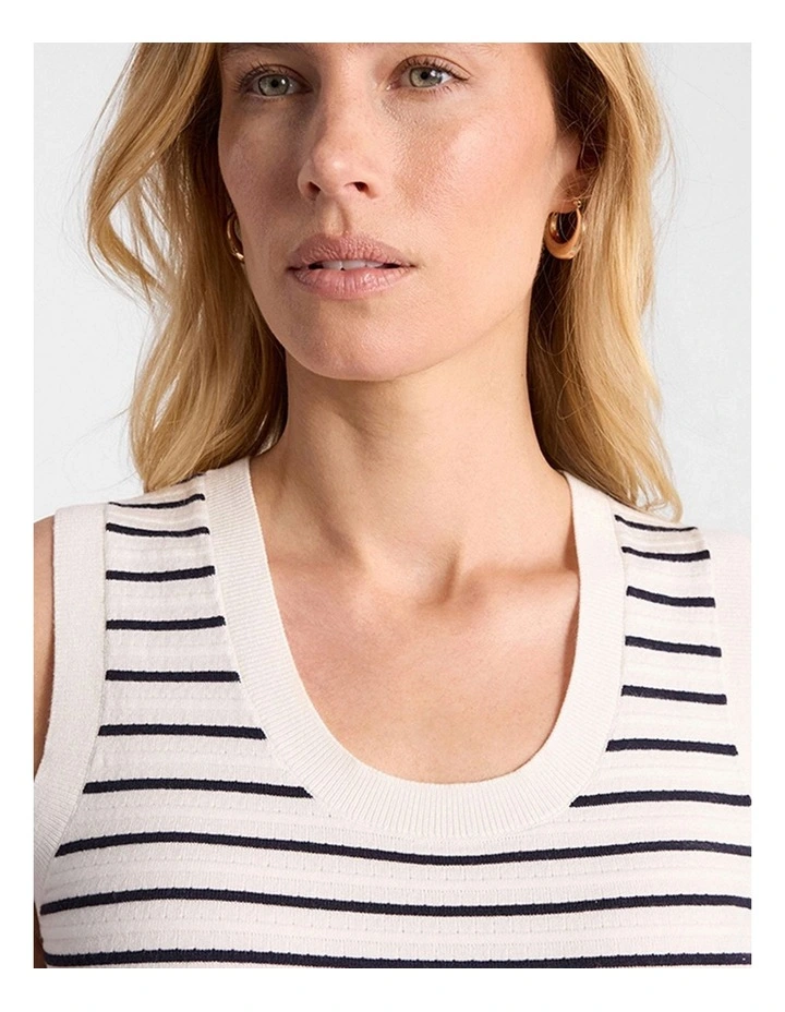 Novelie Knit Tank in Navy Stripe image 3
