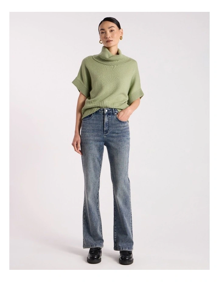 Roll Neck Gilet in Mojito Green image 1