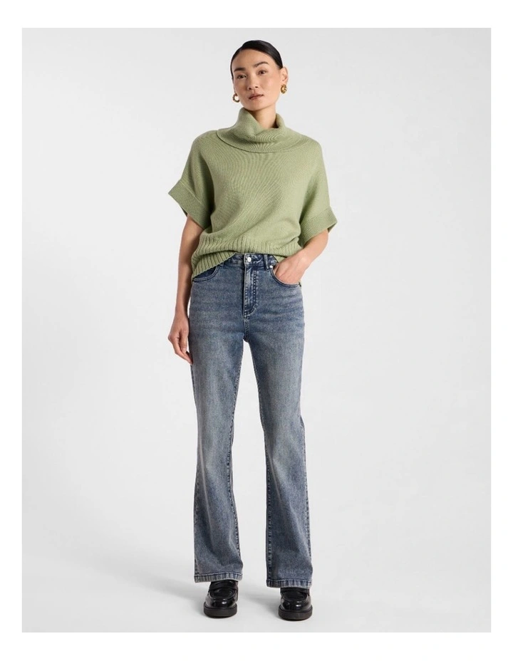 Roll Neck Gilet in Mojito Green image 2