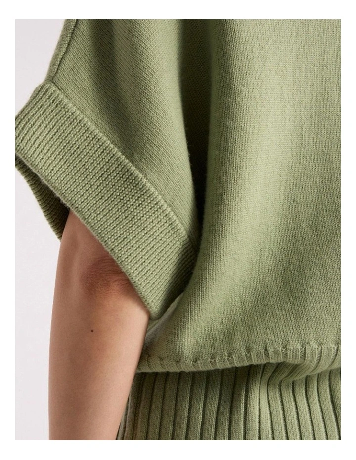 Roll Neck Gilet in Mojito Green image 3