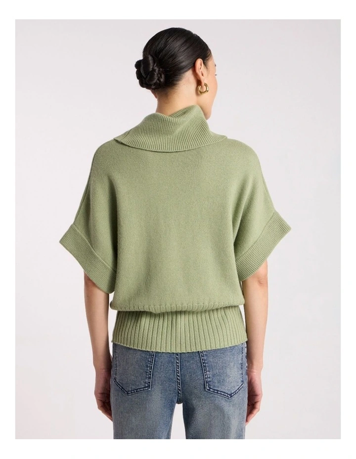 Roll Neck Gilet in Mojito Green image 5