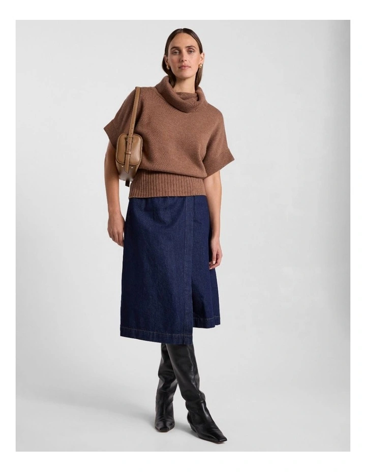 Roll Neck Gilet in Nutmeg image 2