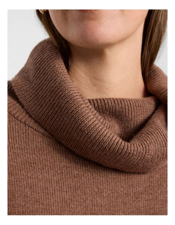 Roll Neck Gilet in Nutmeg image 3