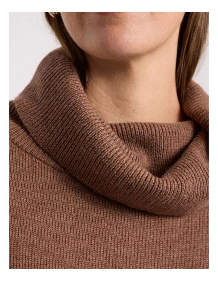 Roll Neck Gilet in Nutmeg image 4
