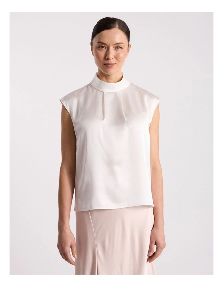 Rikki Silk Top in Ivory image 2