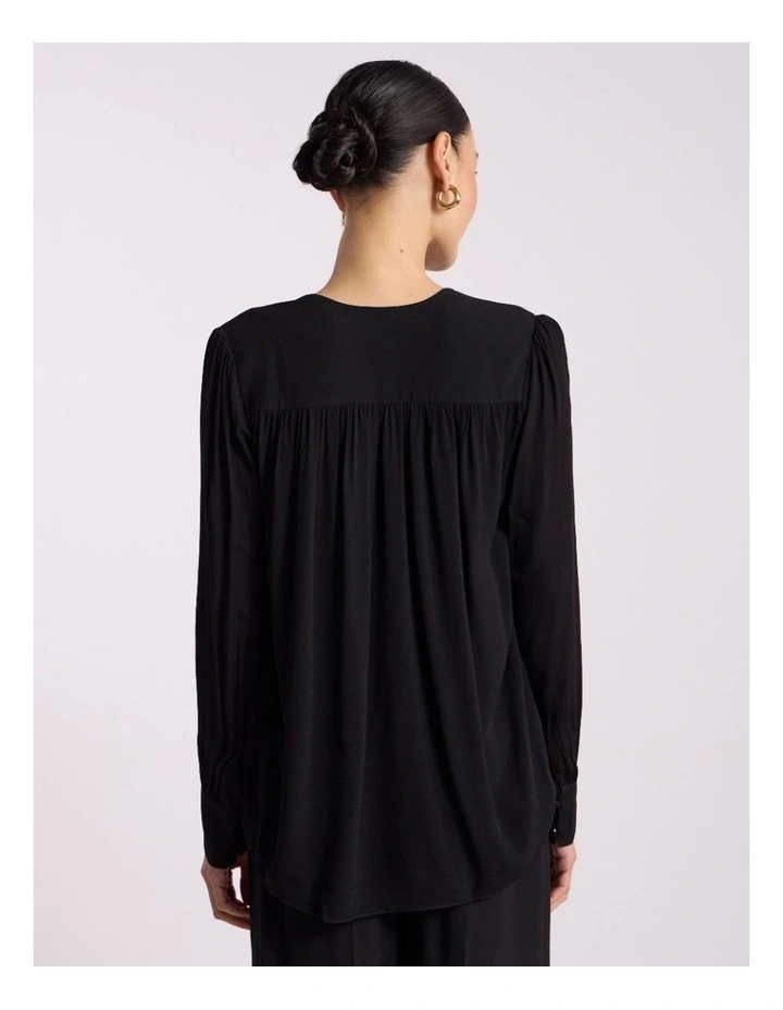 Norris Viscose Blouse in Black image 5