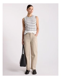 Arquette Knit Tank in Ivory Stripe