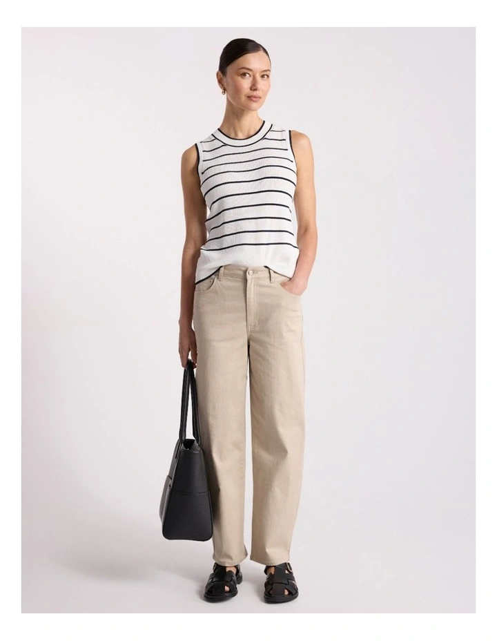 Arquette Knit Tank in Ivory Stripe image 1