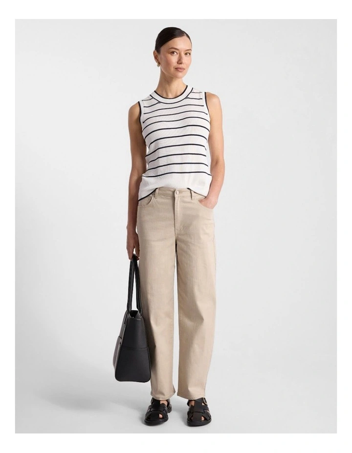 Arquette Knit Tank in Ivory Stripe image 2